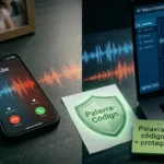 Ondas sonoras digitais representando clonagem de voz por IA